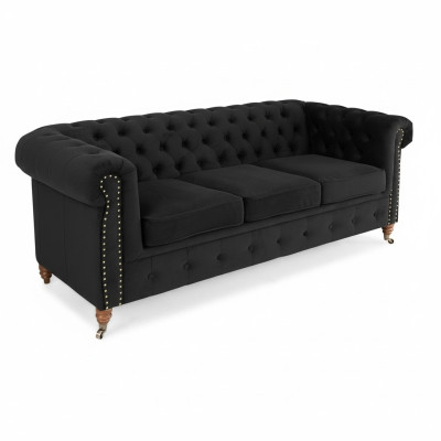 Chesterfield 3-seater couch fabric sofa elegant design classic furniture new