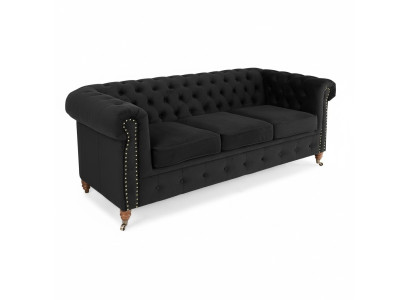 Chesterfield 3-seater couch fabric sofa elegant design classic furniture new