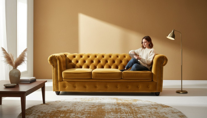 Chesterfield 3-seater sofa office couch with bed function sofas couches three-seater