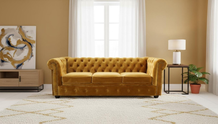 Chesterfield 3-seater sofa office couch with bed function sofas couches three-seater