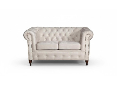 2-seater Chesterfield Sofa Fabric Upholstered Elegant Design Furniture