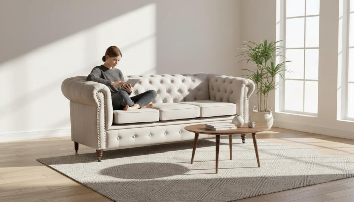 Design Chesterfield Sofa Set Sofa Couch Upholstery Set 3+2+1 Seater