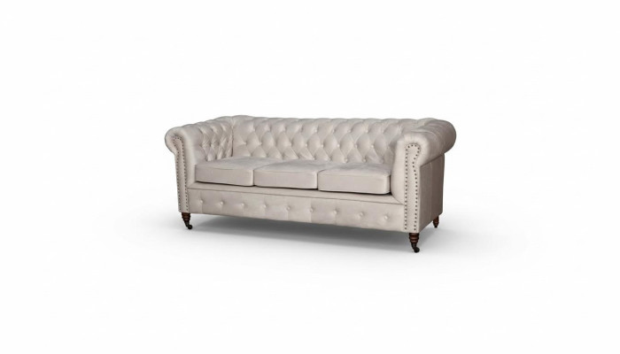 Chesterfield 3-seater sofa leather couch upholstered seating suite three-seater new