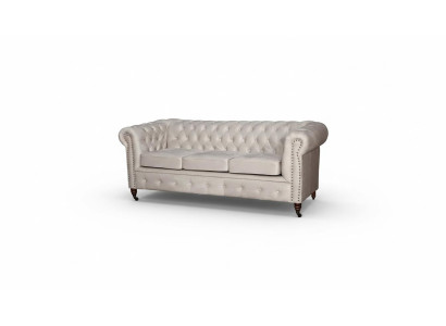 Chesterfield 3-seater sofa leather couch upholstered seating suite three-seater new