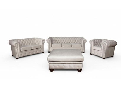 Chesterfield Sofa Suite 3+1+1 Seater Design Couch Upholstered Sofa Set