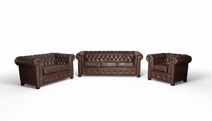 Designer 2-seater fabric sofas couches new Chesterfield leather sofa couch