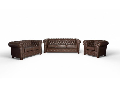 Designer 2-seater fabric sofas couches new Chesterfield leather sofa couch