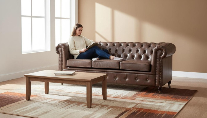 Chesterfield Sofa Set Sofa Couch Upholstery 3 2 Seater Leather Sofas Fabric New
