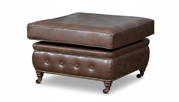 Chesterfield footstool club lounge stool leather textile ottoman designer