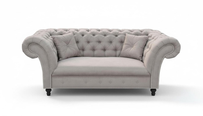 New 2-seater Chesterfield Upholstered Couch Fabric Sofas Seating Set