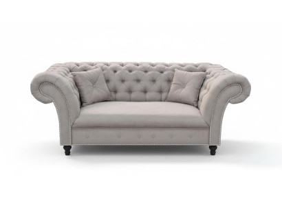 New 2-seater Chesterfield Upholstered Couch Fabric Sofas Seating Set