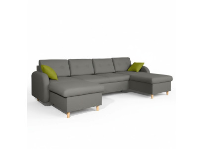 Design corner sofa U-shape bed function couch leather textile sofas sofa bed