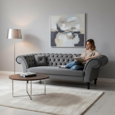 Design upholstered seating couch 3-seater suite sofa sofas couches textile new