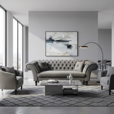 Design upholstered seating couch 3-seater suite sofa sofas couches textile new