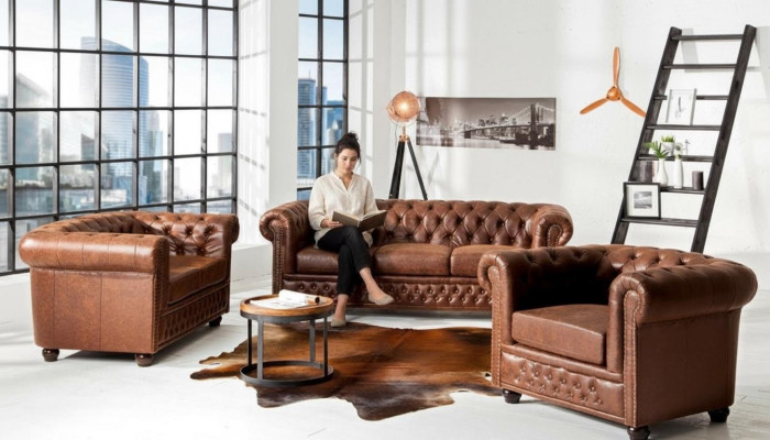 Couch Upholstery Sofa Textile Chesterfield Sofas Suite 3-Seater Three-Seater