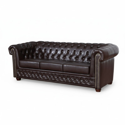 Three-seater couch upholstery design sofa 3-seater seat sofas room brown luxury