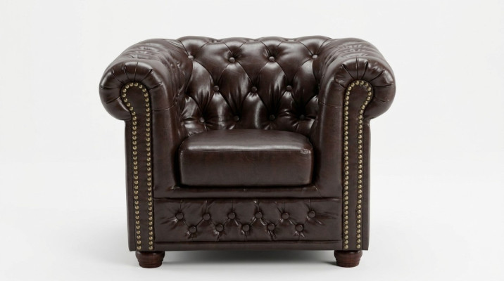 Chesterfield armchair TV couch 1 seater sofa textile leather couches upholstery