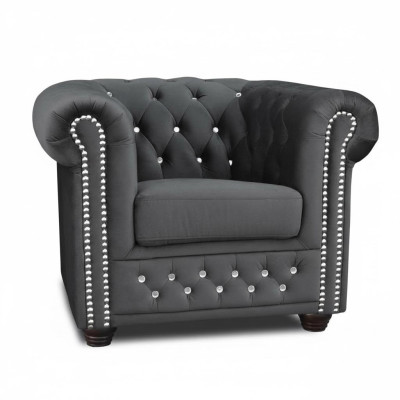 Chesterfield Armchair TV Couch 1-Seater Sofa Textile Fabric Sofas Upholstery New