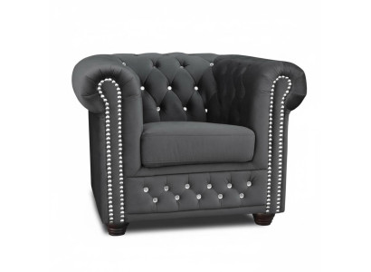 Chesterfield Armchair TV Couch 1-Seater Sofa Textile Fabric Sofas Upholstery New
