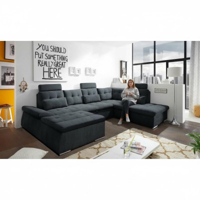 Corner sofa U-shape sofa living area suite upholstery bed function sleeper sofa