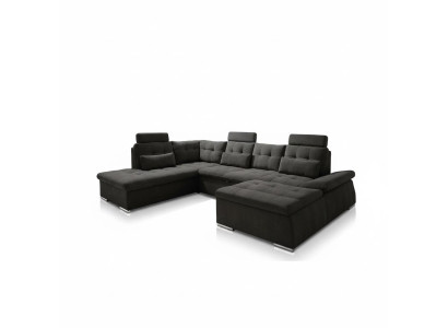 U-shaped sectional sofa design modern upholstery textile bed box with sleeping function