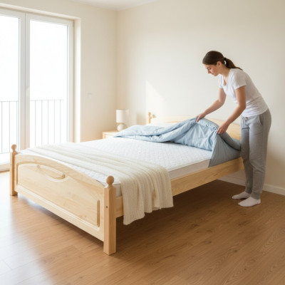 Wooden bed Real wood bed beds bedroom hotel 200x200 style solid furniture