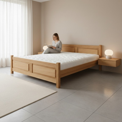 Beds Wooden Bed Real Wood Bed Bedroom Hotel Style Solid Furniture