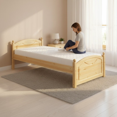 Youth bed pine children's bed solid wood wooden bed 100x200 with wooden bed frame