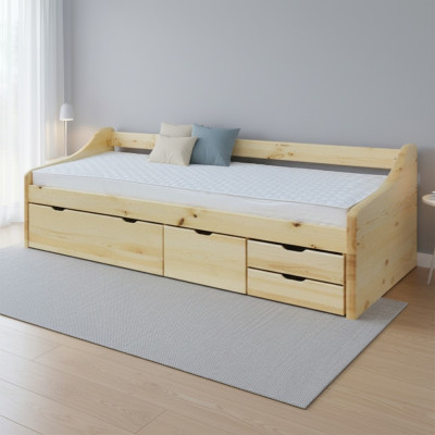Wooden bed, solid wood bed, beds, bedroom, hotel, 90x200 style, solid furniture.