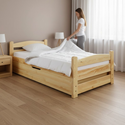 Bedroom wooden bed real wood bed beds hotel 90x200 style solid furniture