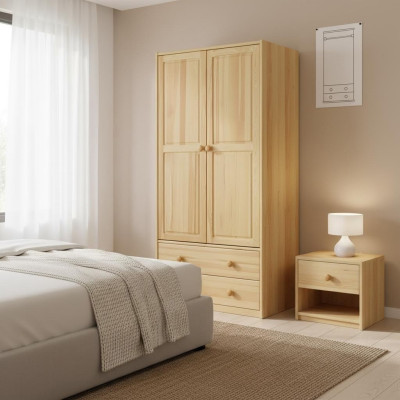 Wardrobe Pine Cabinet Solid Wood Bedroom Wardrobe Cabinets New