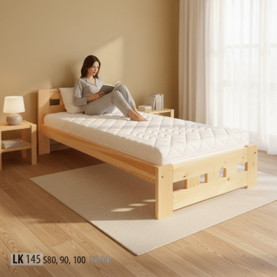 Single bed youth bed pine bed pine solid wood wooden bed 100x200 handmade
