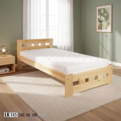 Single bed youth bed pine bed pine solid wood wooden bed 100x200 handmade