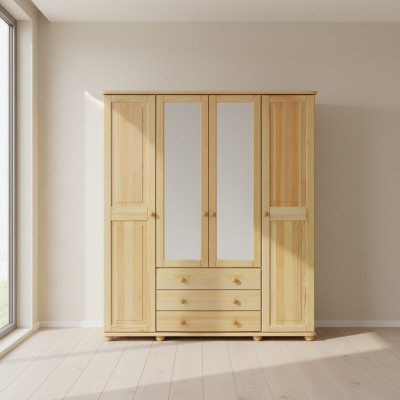 Wardrobe Cabinets Cabinet Wall Unit 4 Doors Wood Furniture Bedroom New