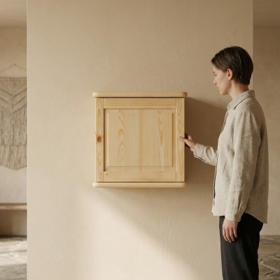 Wall cabinet hanging cabinet storage cabinet kitchen bathroom solid wood furniture real wood shelf