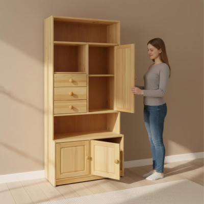 Solid wood wall cabinet shelves kitchen cabinet solid wood furniture wood shelf