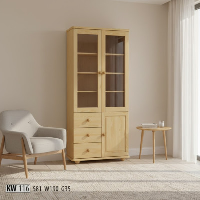 Display cabinet living room furniture sideboard wood display glass cabinet solid real wood