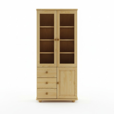 Display cabinet living room furniture sideboard wood display glass cabinet solid real wood