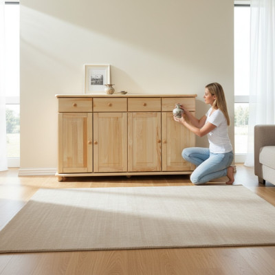 Cabinet 165cm sideboard cupboard wooden cupboard furniture solid wood dresser