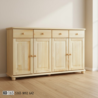 Cabinet 165cm sideboard cupboard wooden cupboard furniture solid wood dresser