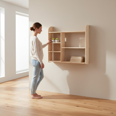 Wall shelf, shelf, bookcase, bookshelf, solid wood, furniture, wood furniture, handmade