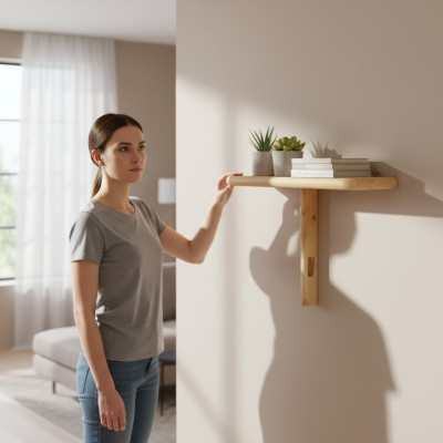 Handcrafted wall shelf bookcase bookshelf living room shelf