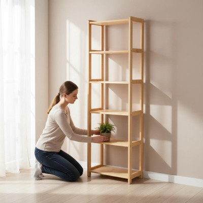 Storage shelf, shelving unit, bookcase, wall shelf, handmade, solid wood, furniture