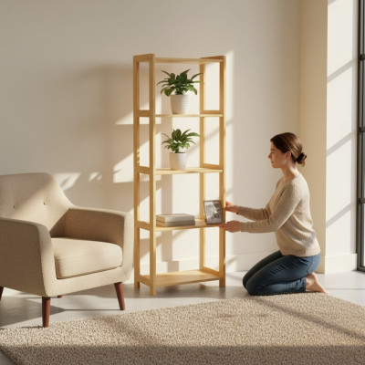 Wood Shelf Bookshelf Wall Shelf File Shelf Cabinet Office Freestanding Shelf Solid Wood New