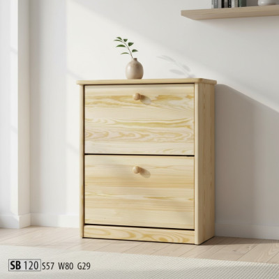 Shoe cabinet 4-compartment dresser solid wood furniture shoe bin shelf