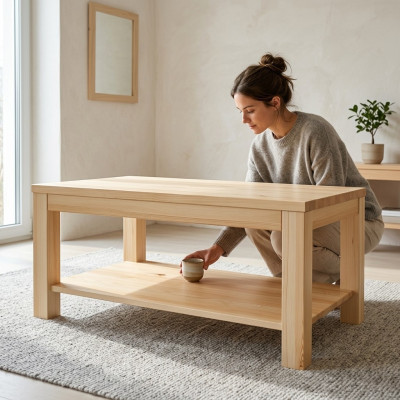 Wooden table coffee tables made of wood solid living room furniture 120x70cm solid tables