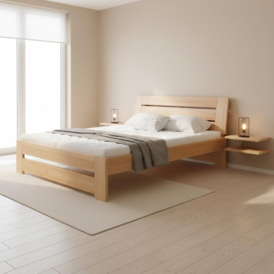 Solid wood bed real wood bed beds bedroom hotel 180x200 cm style solid furniture