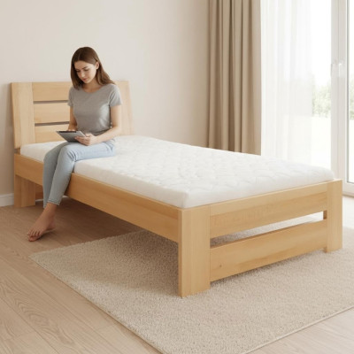Solid wood bed real wood bed beds hotel 100x200 style solid furniture bedroom