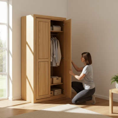 Wardrobe Real Wood Cabinet Solid Wood Wardrobe Beech Cabinets New