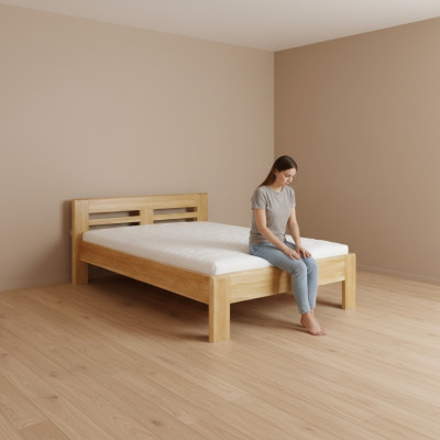 Solid wood bed real wood bed beds bedroom hotel 180x200 style massive furniture